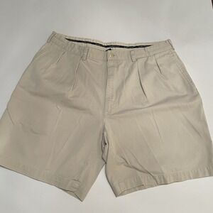 Polo Ralph Lauren Chino Shorts 40 Fits 38 Brown Pleated‎ Discoloration By Loop